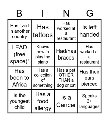 LEAD ICMS Training Bingo Card