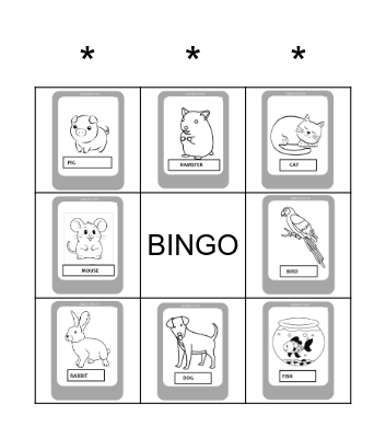 ANIMALS BINGO Card