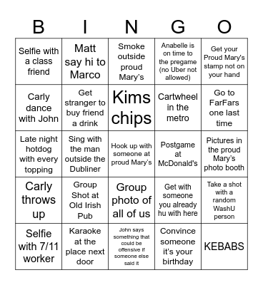 LAST ONE, BEST ONE Bingo Card