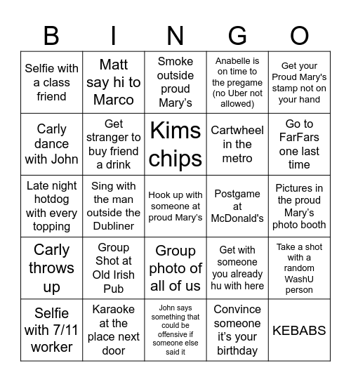 LAST ONE, BEST ONE Bingo Card