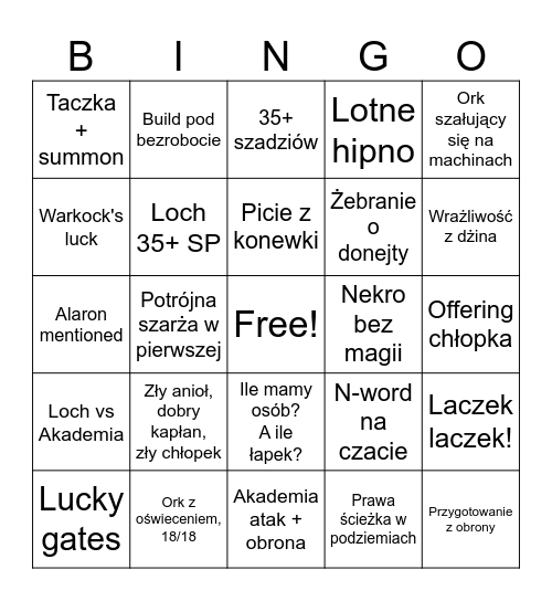 Bingo TOP24 Bingo Card