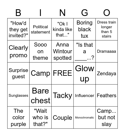 MET BINGO Card