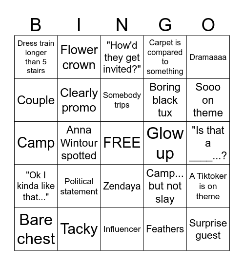 MET BINGO Card