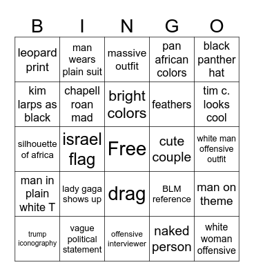 met gala 2025 Bingo Card