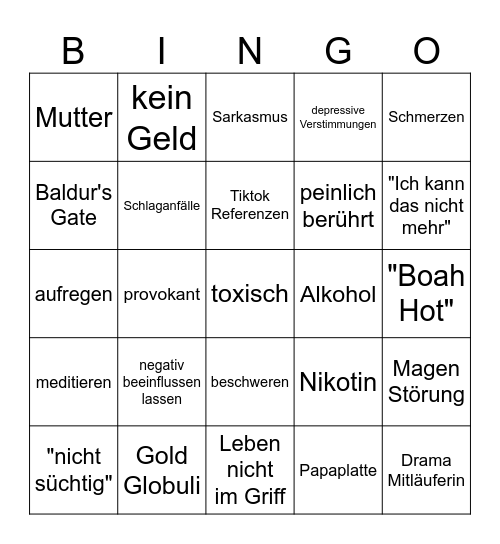 Josi Bingoboingo Bingo Card