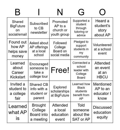 🖤 COMMUNITY/SUPPORTER BINGO Card