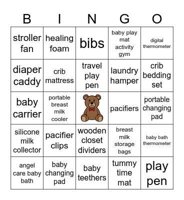 BABY SHOWER Bingo Card
