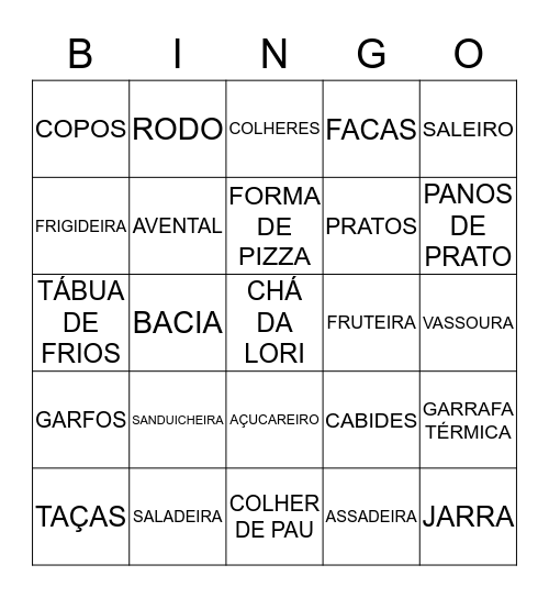 CHÁ DA LORI Bingo Card