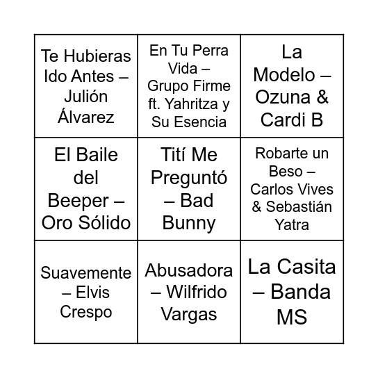 Juego Tres Bingo Card