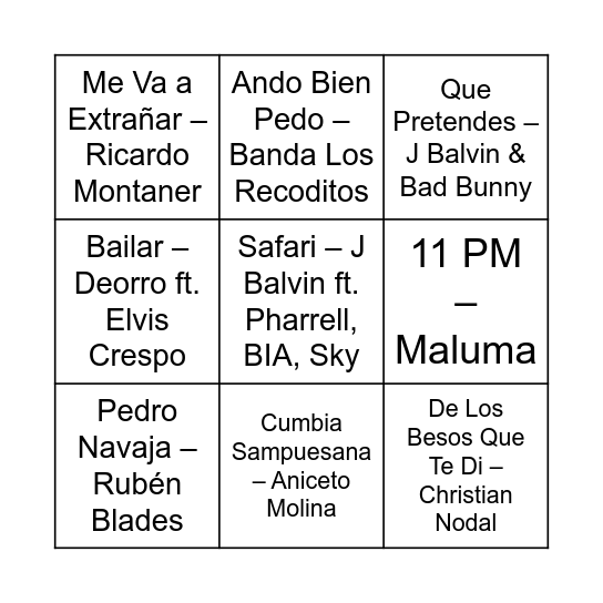Jeugo Seis Bingo Card