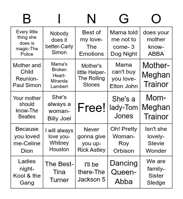 SP 25 MOM! Bingo Card