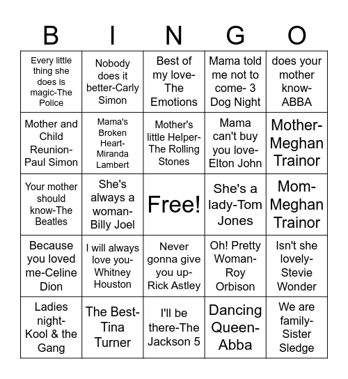 SP 25 MOM! Bingo Card
