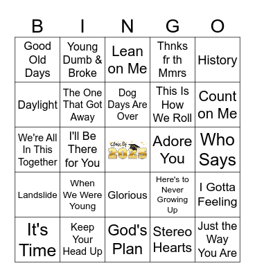 Class of 2025 Bingo Card