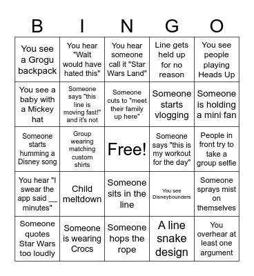 Rise of the Resistance Bingo Card