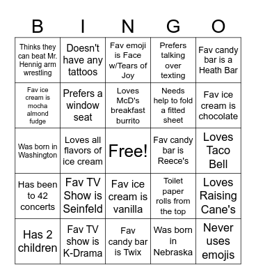 Who's Who in Horseshoe Bingo Card