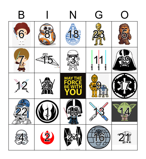 Star Wars Bingo Card