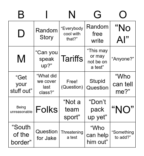 &;2982&:&8$& Bingo Card