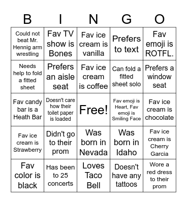 Who's Who in Horseshoe Bingo Card