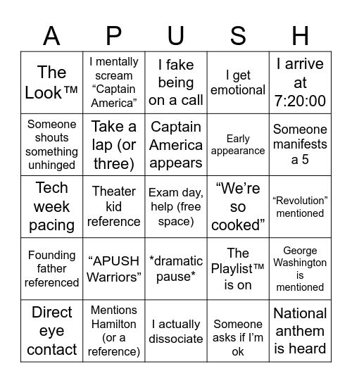 Madison’s May 9 Bingo Card