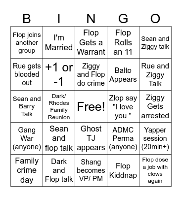 ZLOP/ ADMC Bingo Card