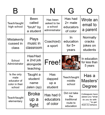 PG Teacher Appreciation Bingo Card