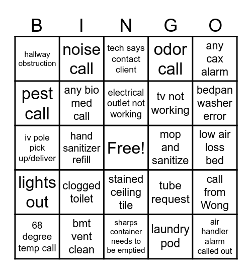 FOC Bingo Card