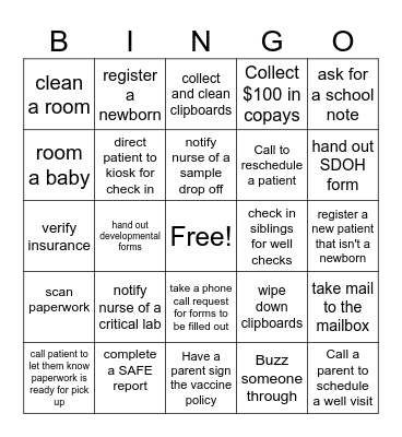 MOA Bingo Card
