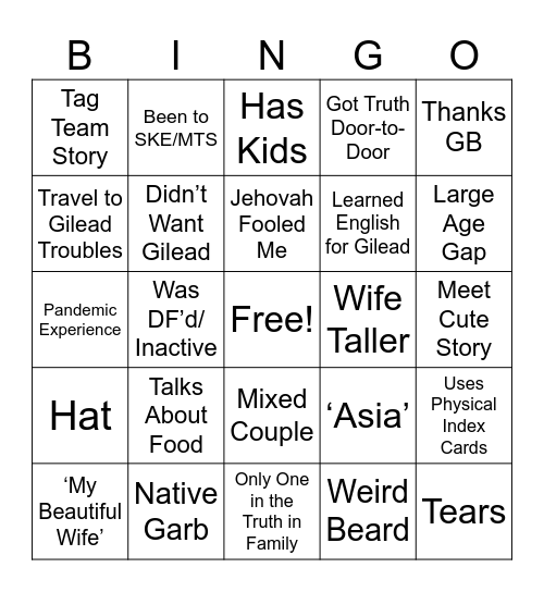 Gilead Intros Spring 2025 Bingo Card