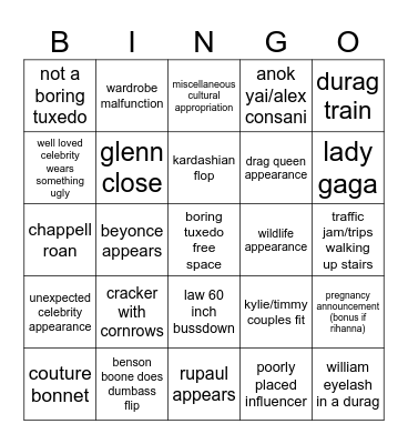 MET BINGO Card