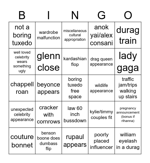 MET BINGO Card