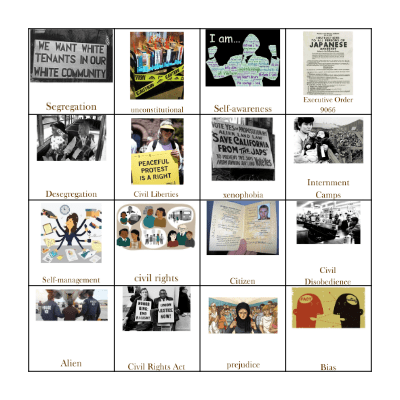 Civil Rights I Vocab Bingo Card