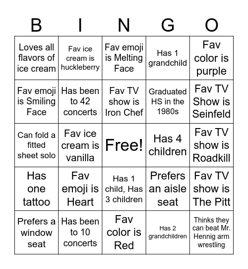 Who's Who in Horseshoe Bingo Card