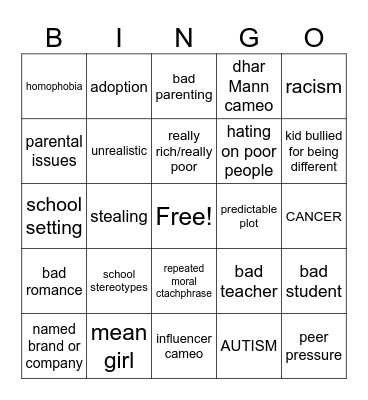 Dhar Mann Bingo Card