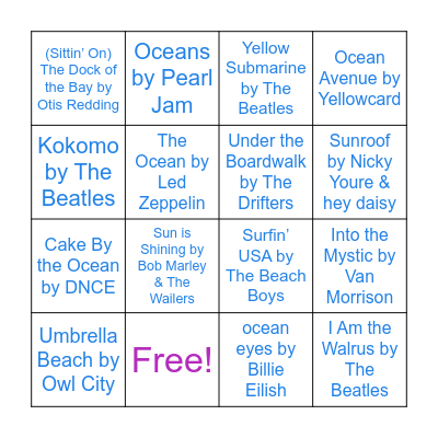 Music Bingo! Bingo Card