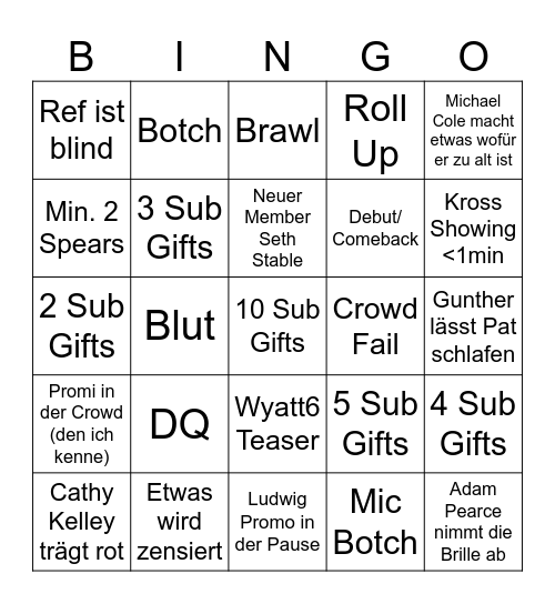 RAW 06.05 Bingo Card