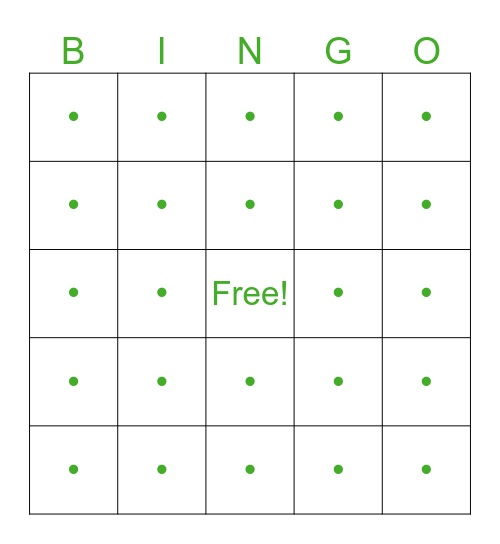 Elijah’s Blackout Bingo Card