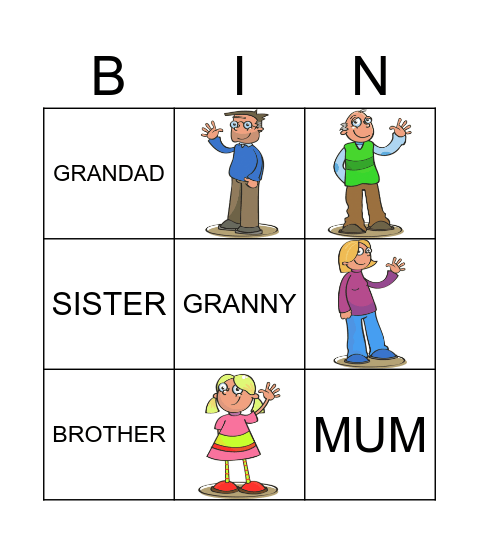 FAMILY Bingo Card