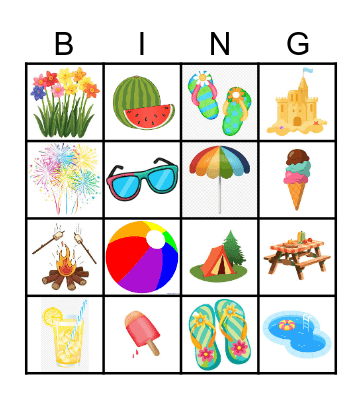 Summer Images Bingo Card