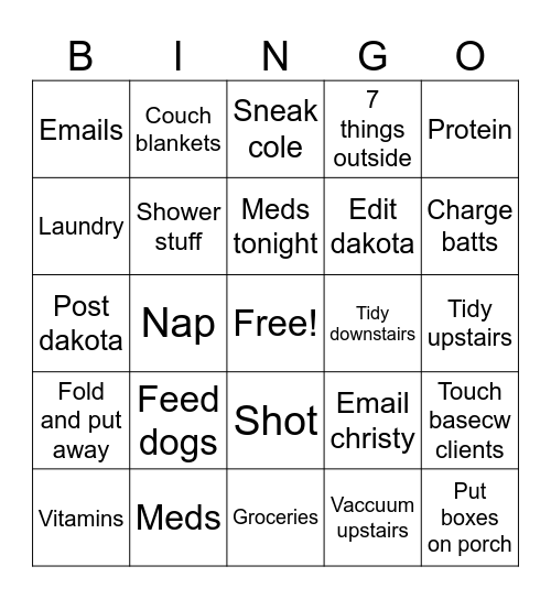 Neenon Bingo Card