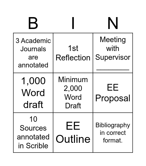 EE Bingo May 2025 Bingo Card