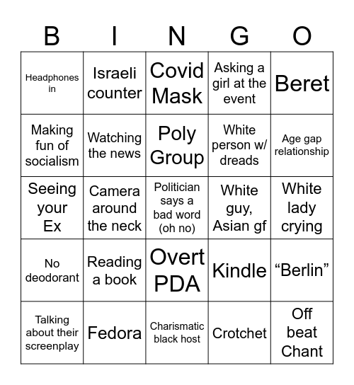 Socialism Bingo Card