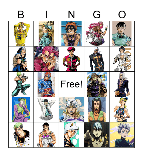 Jojo Bingo Card