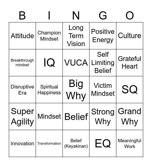 Bingo Pak Andi Bingo Card