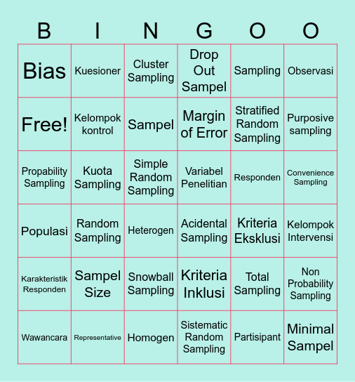 Sampling BINGO (Rmeisi) Bingo Card