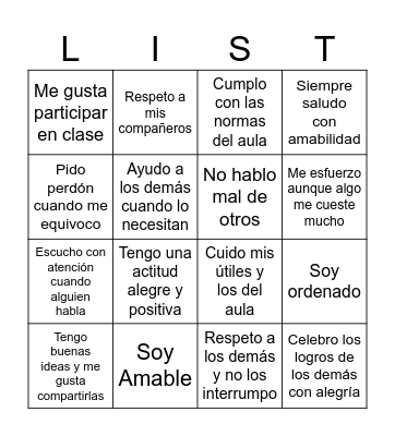 Bingo de Fortalezas Bingo Card