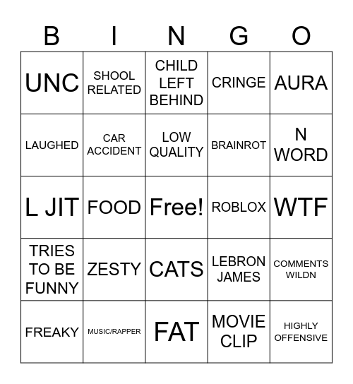 IG Bingo Card