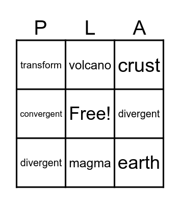 Plate Bingo Card