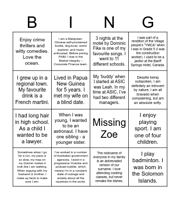 FAIM Bingo Card