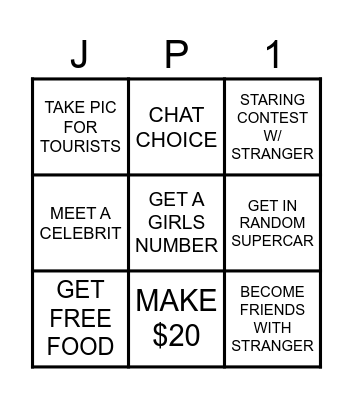 PG BINGO Card