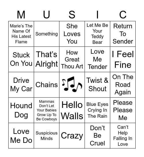 COUNTRY Bingo Card